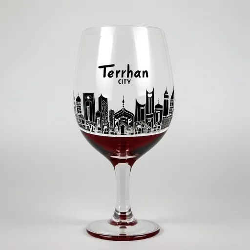 Prompt: tehran city in othello wine glass