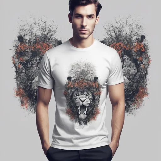 Prompt: Design a T-shirt print with a different original design It should be a simple design