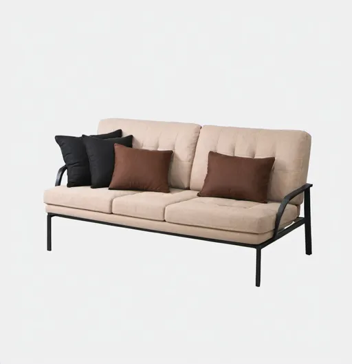 Prompt: Change the color of the all whole sofa to black brown