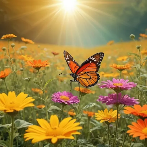 Prompt: Farfalla con colori affascinanti che protegge la terra dai lucci del sole per prevenire cambiamenti climatici devastanti