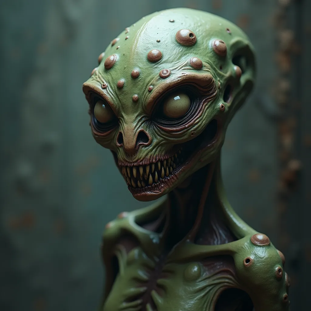 Prompt: Scary alien monster with multiple eyes over body
