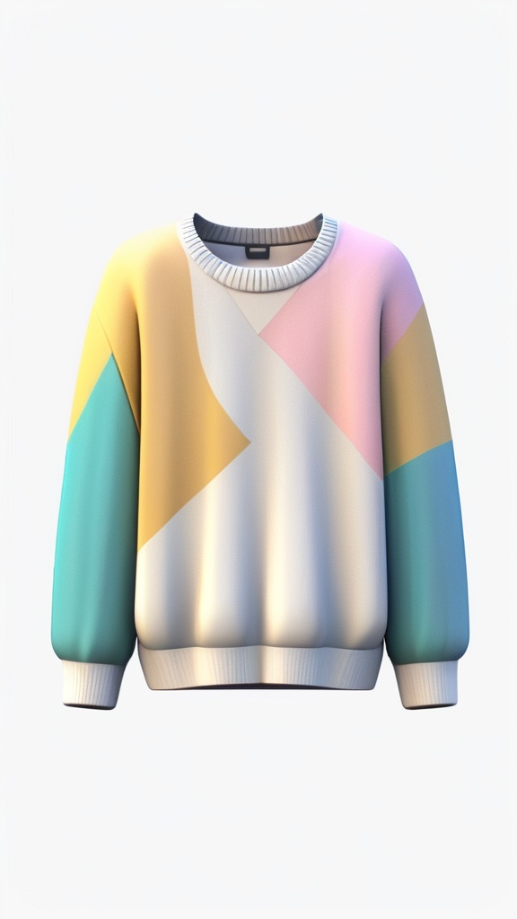 Prompt: cute simple low poly render, SWEATER, simple background