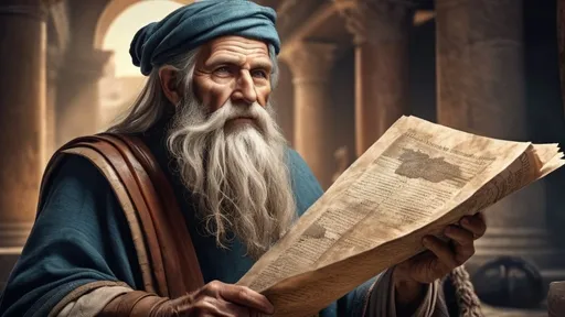 Prompt: an old man with a long beard holding rolled up ancient papers in the Roman Empire, ESAO, academic art, epic fantasy character art, computer graphics