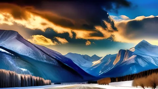 Prompt: long shot scenic professional photograph of the rocky mountains in winter, perfect viewpoint, highly detailed, wide-angle lens, hyper-realistic, with dramatic sky, polarizing filter, natural lighting, vivid colors, everything in sharp focus, HDR, UHD, 64K