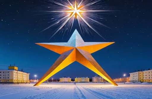 Prompt: create star of fields at the Arkhangelsk city