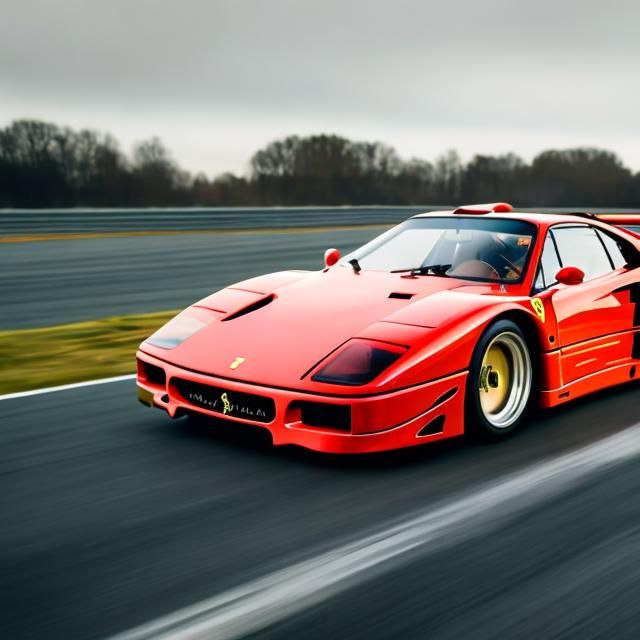 Prompt: a ferrari f40 on a race track