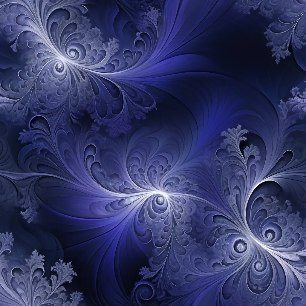 Prompt: Generate a high-resolution abstract texture featuring a complex blend of ethereal, translucent layers in shades of deep indigo, silver, and lavender, with swirling, luminous patterns that evoke a sense of mysticism and depth.”
	•	“Create an abstract texture with intricate fractal designs, incorporating a gradient from midnight blue to cobalt, and overlaid with delicate, shimmering specks that resemble distant stars.