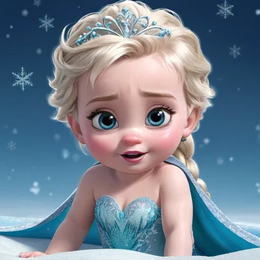 Prompt: Elsa frozen baby