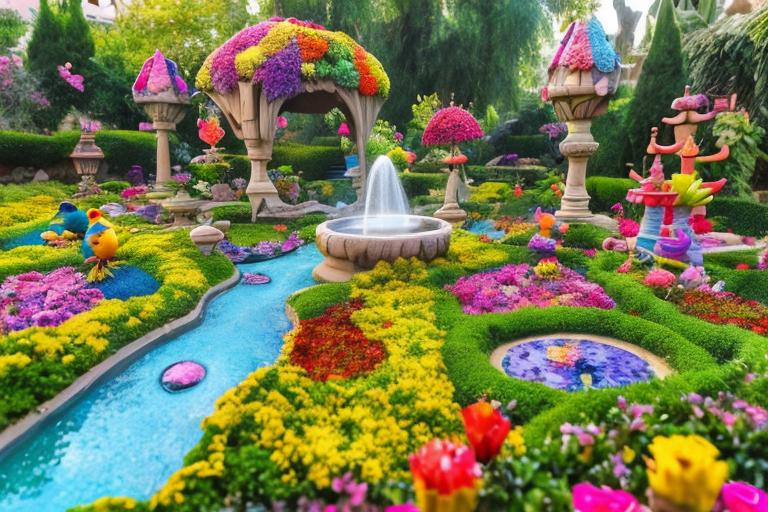 Beautiful munchkin land garden with variety of flowe...