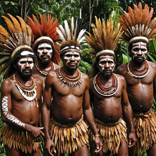 Prompt: Abstract Art of Papua New Guinea men