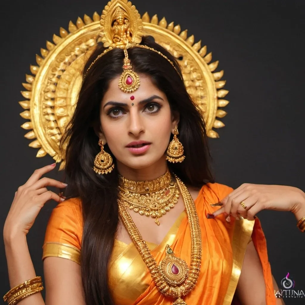 Prompt: Kattina kaif as goddess lakshami