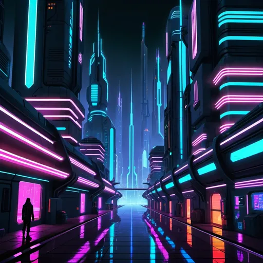 Prompt: Futuristic city, neon lighting, sci fi
