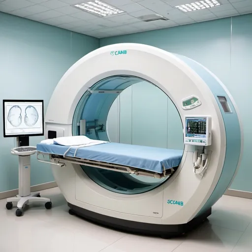 Prompt: Technology medical ct scanb  bed glass curve cover