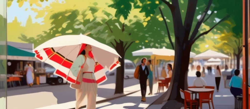 Prompt: Tall young woman walking down the high street, detailed clothing, realistic, natural lighting