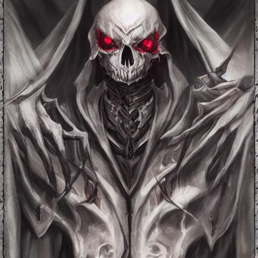 Prompt: overlord anime ainz ooal gown wears daedric armor and casts the ultimate spell, oil painting!!!, runes, overlord!!!, magic, dark, gloomy, portrait, character portrait, concept art, symmetrical, 4 k, macro detail, realistic shadows, bloom, cosplay, anime, dviant art