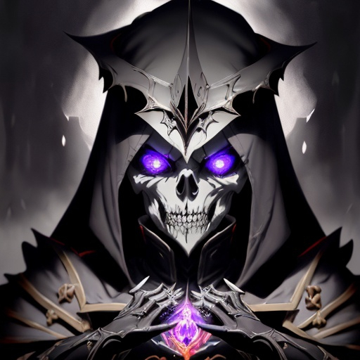 Prompt: overlord anime ainz ooal gown wears daedric armor and casts the ultimate spell, oil painting!!!, runes, overlord!!!, magic, dark, gloomy, portrait, character portrait, concept art, symmetrical, 4 k, macro detail, realistic shadows, bloom, cosplay, anime, dviant art