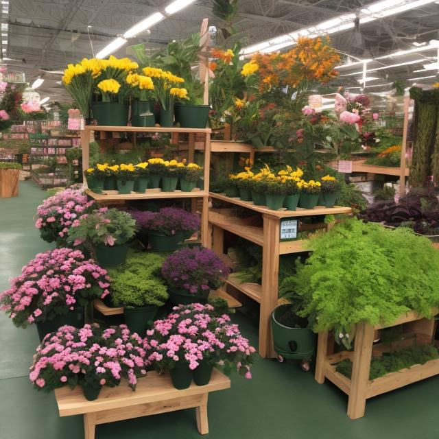 Prompt: show me 5 photos of garden center merchandising

