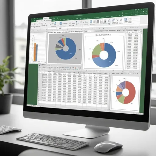 Prompt: cr�e une photo r�aliste d'un �cran d'ordinateur avec un tableau excel et un graphique secteur