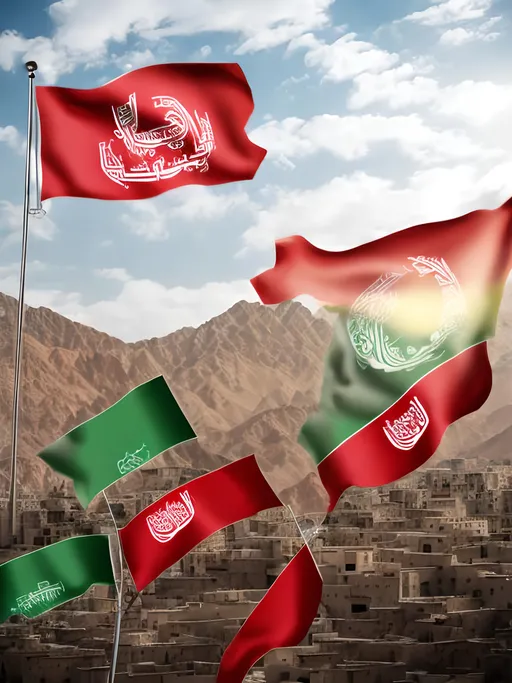 Prompt: Photo background with Afghanistan flag