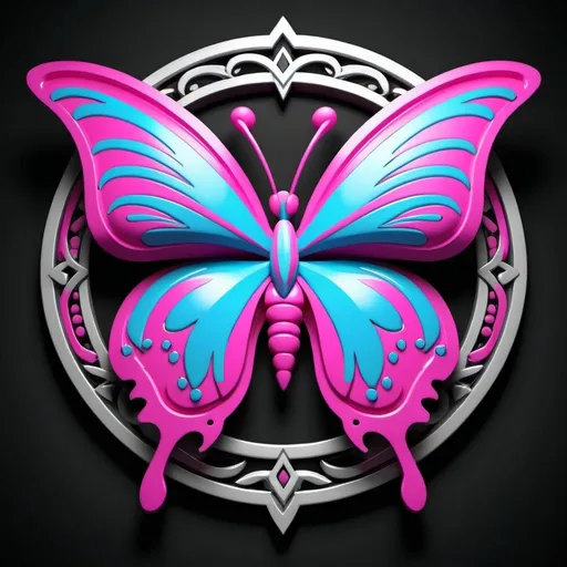 Prompt: transgender emblem 3d ultra high quality, tribal butterfly style