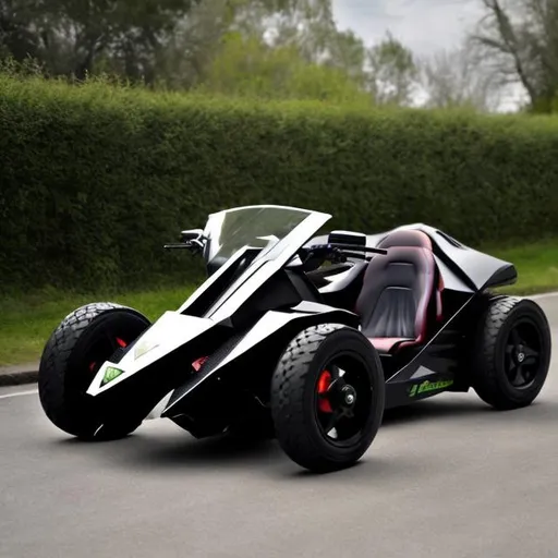 Prompt: trike car hybrid Lamborghini style