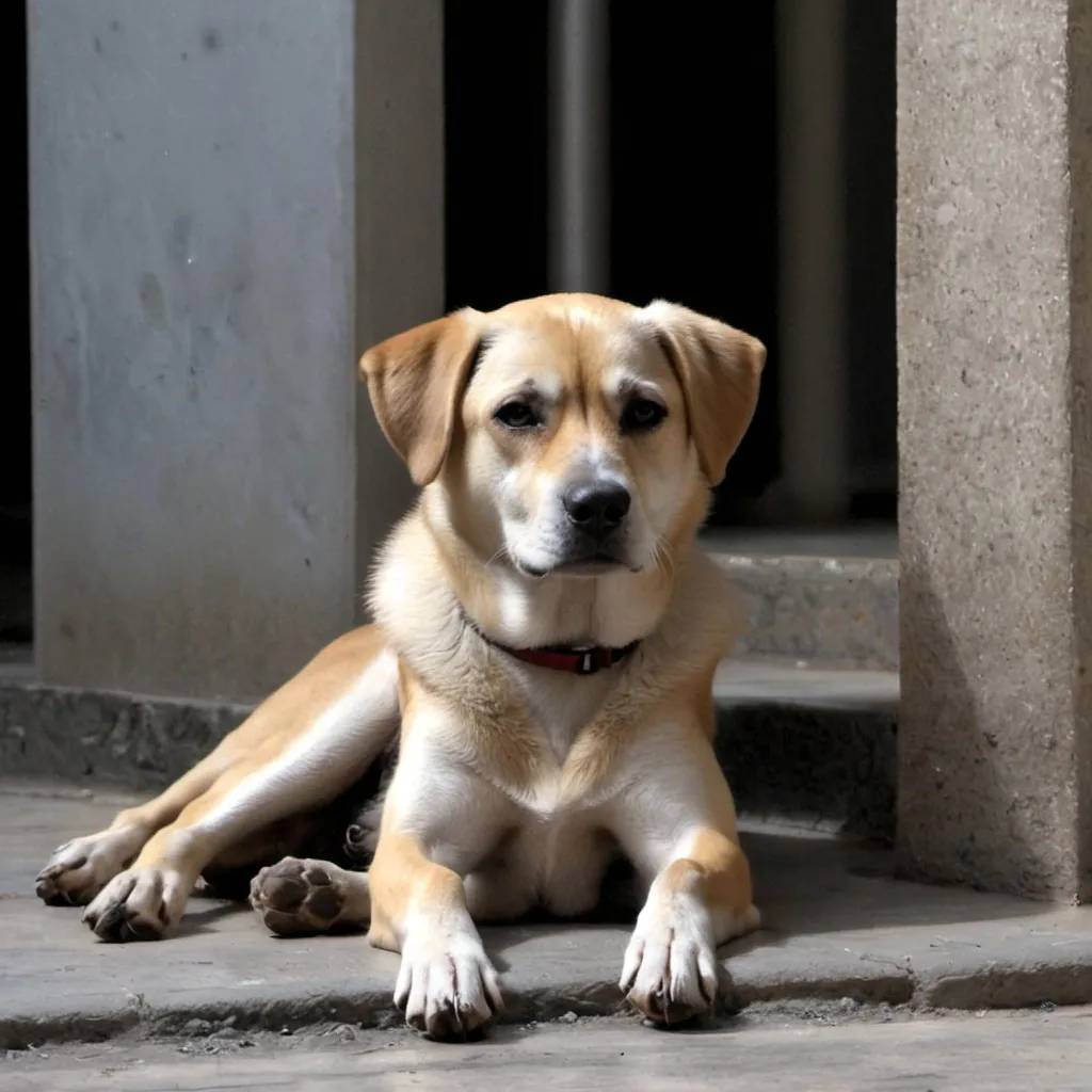 Prompt: un perro sentado