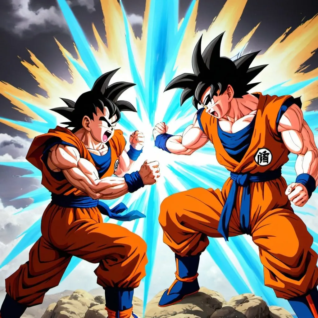 Goku fighting vageta