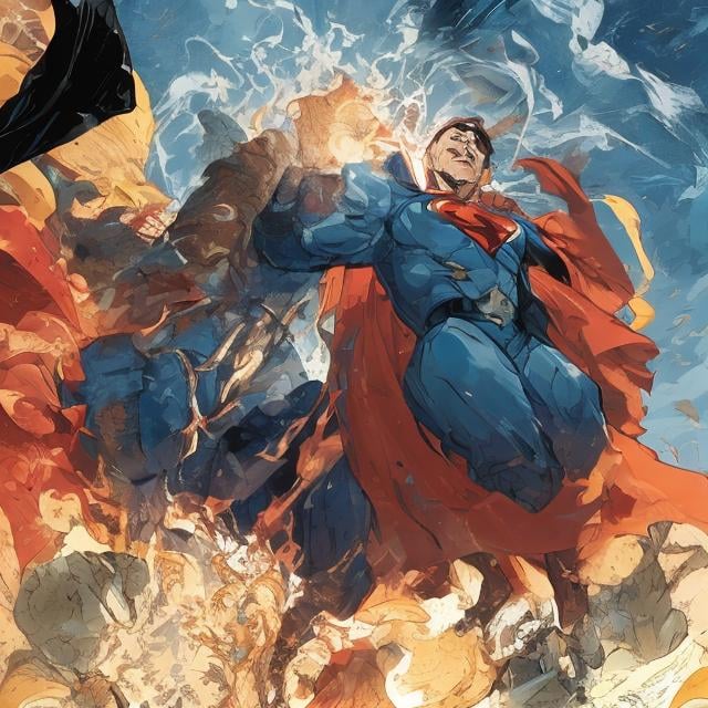 Prompt: clark turning into superman