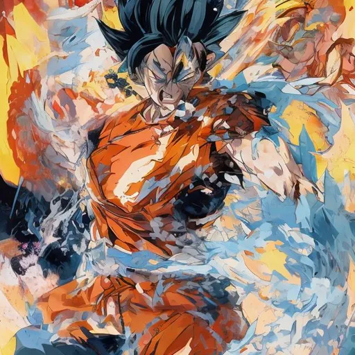 Prompt:  goku fighting a monster