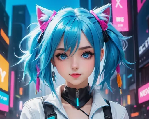 Prompt: A ((painting:1.4)) of a ((young adult Jinx with blue hair:1.3)), ((cyberpunk art:1.4)), inspired by ((Yanjun Cheng:1.5)), ((digital art:1.3)), ((anime visual of a cute girl:1.4)), ((pin on anime:1.3)), ((blue and pink colors:1.4)), ((detailed digital anime art:1.5)). --style digital art --ar 16:9 --q 10 --v 5 --seed 123456789 --neg lowres, extra limbs, extra fingers, extra hands, poorly drawn face, asymmetrical eyes, poorly drawn nostrils, bad proportions, inverted joints.