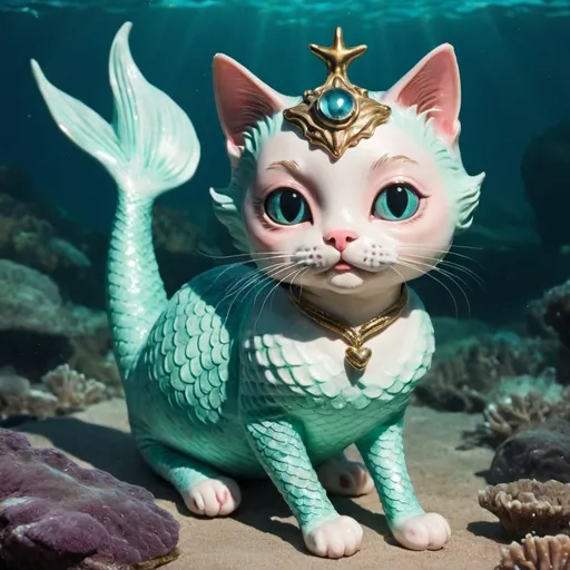 Prompt: Mermaid cat 