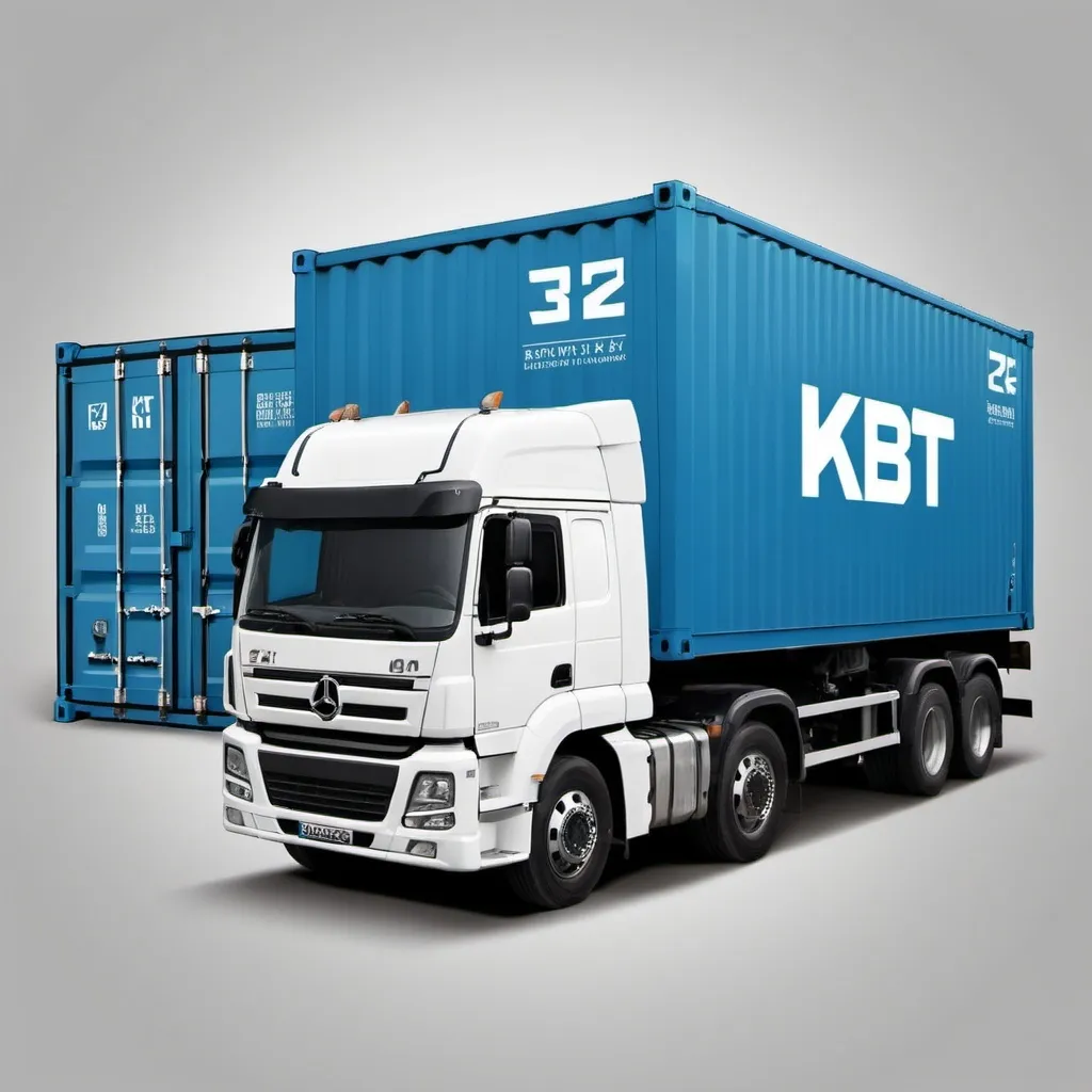 Prompt: Create a logo for a transport company with 32 feet container truck business.  Its name is KBT. 