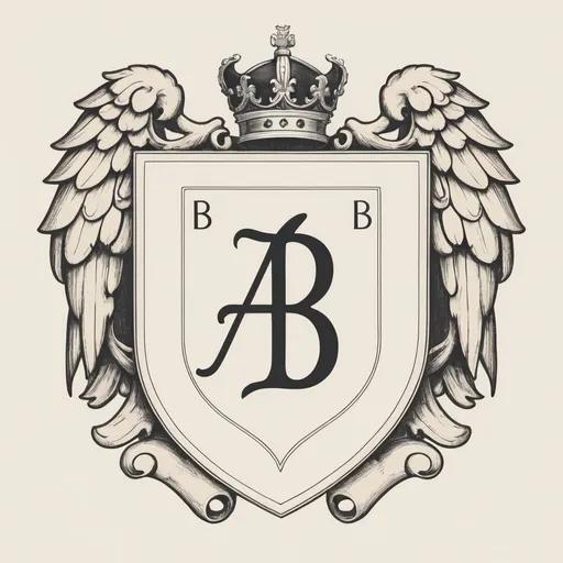 Prompt: a minimalistic line drawing of a coat of arms with a 'B'