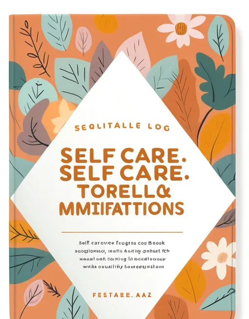 Prompt: (accurately spelled text "Self Care Log Book"), inviting cover design, warm colors, soothing pastels, cozy atmosphere, gentle illustrations of nature, minimalistic layout, positive affirmations, with a calming design, soft textures, inspiring and encouraging message, perfect for personal reflection, ultra-detailed aesthetics, high-quality print.