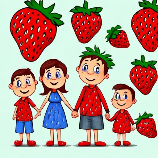 Prompt: smart strawberry
cartoon family

