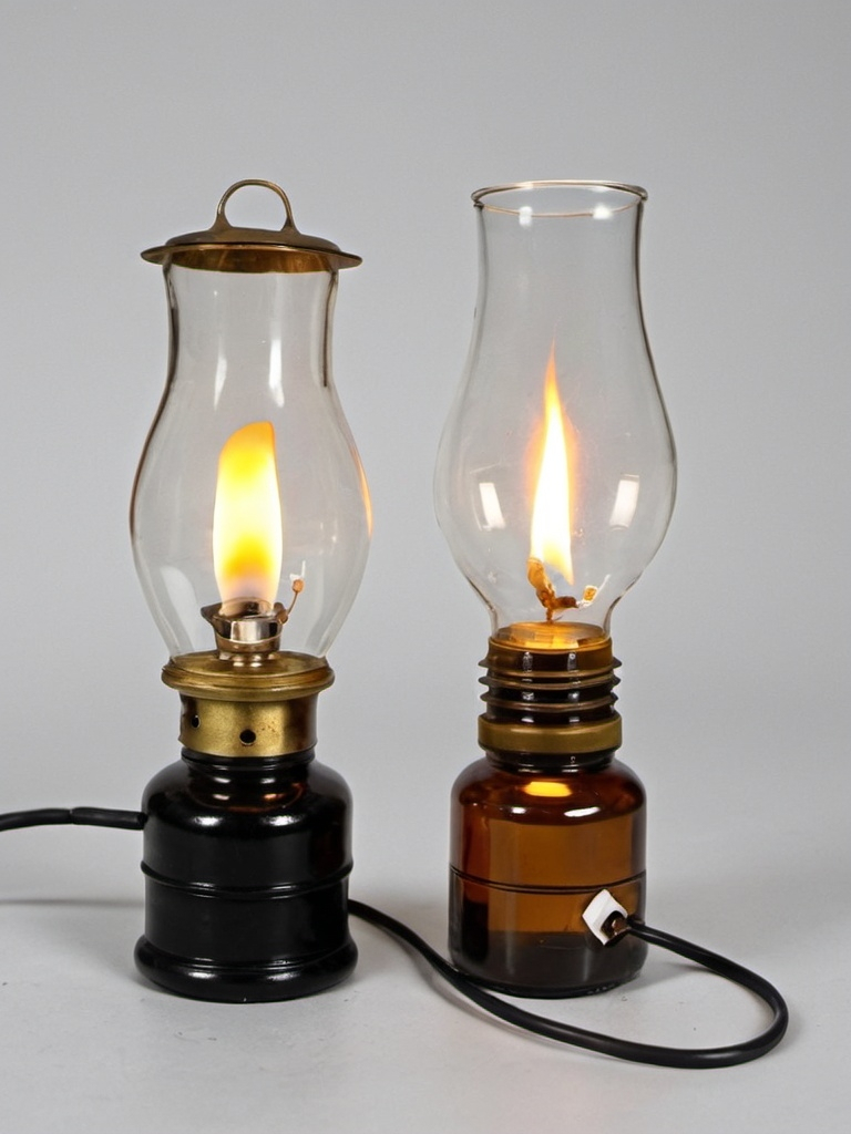 Prompt: an Oil Lamp Use Battery ...