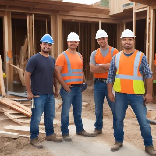 Prompt: Residential construction workers

