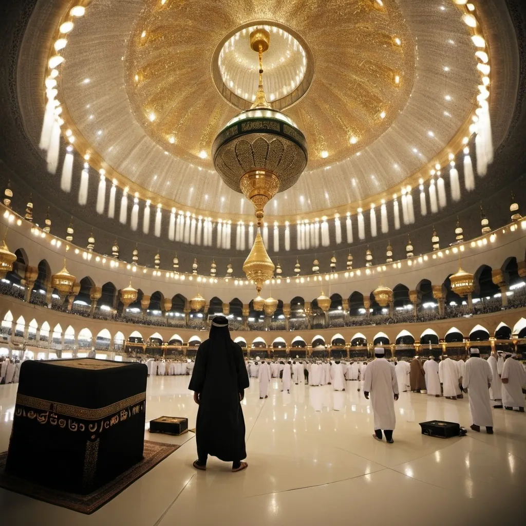 Prompt: "Step into the heart of Islam with a mesmerizing journey to the Kaaba. Show the world the spiritual center of Mecca, where millions of pilgrims converge in unity and devotion. Capture the awe-inspiring architecture, the rituals of Tawaf, and the deep significance of this sacred site. Let your video illuminate the beauty, history, and spiritual essence of the Kaaba, inviting viewers to experience its profound significance firsthand."