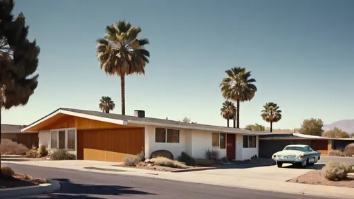 Prompt: Street view, future, mcm, mid century modern, technology