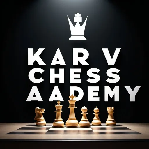 Prompt: Karpov Chess Academy 
backlit 3d letters 
