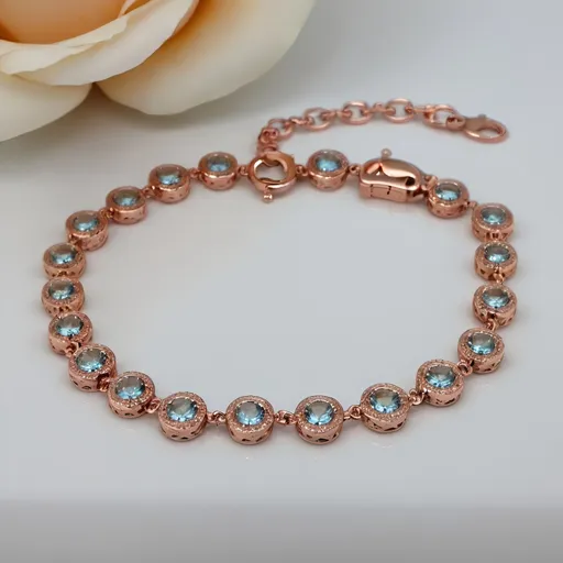 Prompt: rose gold topaz bracelet 