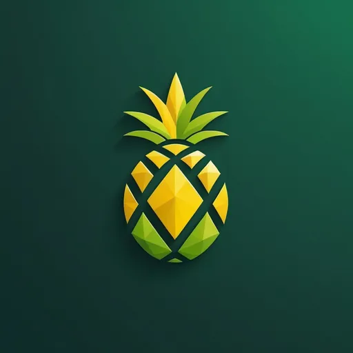 Prompt: (logo design), modern and sleek, vibrant yellow and green color palette, minimalist style, incorporating technology elements, (earth texture) at the base resembling a  pineapple shape globe, smooth edges, dynamic interplay of shapes, high-quality vector graphic, visually appealing for tech industry, professional and innovative feel. i need upper leaf of pine apple. 