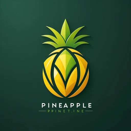 Prompt: (logo design), modern and sleek, vibrant yellow and green color palette, minimalist style, incorporating technology elements, (earth texture) at the base resembling a  pineapple shape globe, smooth edges, dynamic interplay of shapes, high-quality vector graphic, visually appealing for tech industry, professional and innovative feel. i need upper leaf of pine apple. 