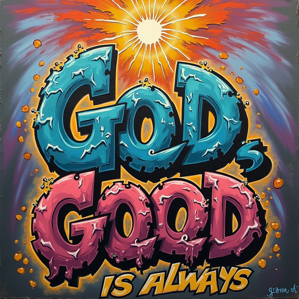 Prompt: God is always good
Graffiti style 