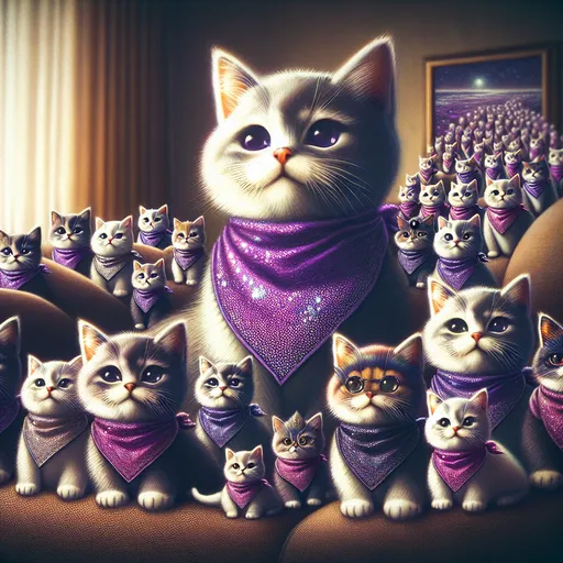 Prompt: My cats are my army 💜❤️)