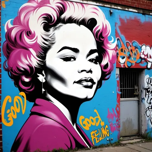 Prompt: Good is a feeling Graffiti style and Etta James 