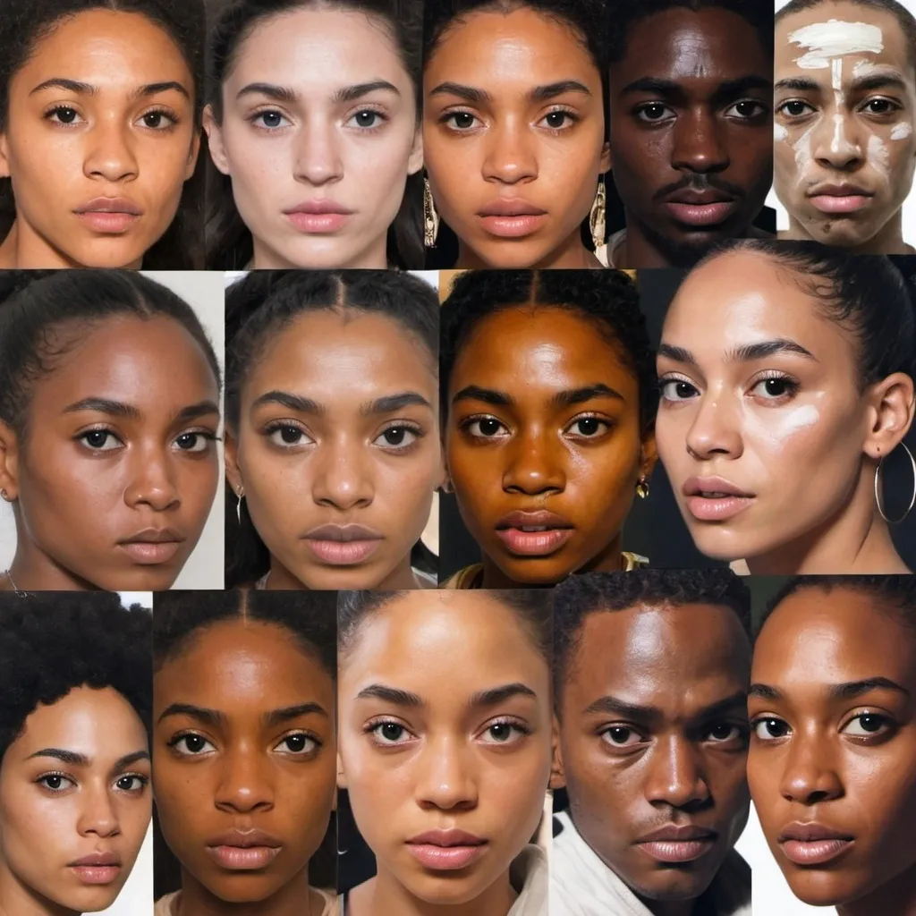 Prompt: Can you generate an image of artist creating other race's faces as painting or art 🙏