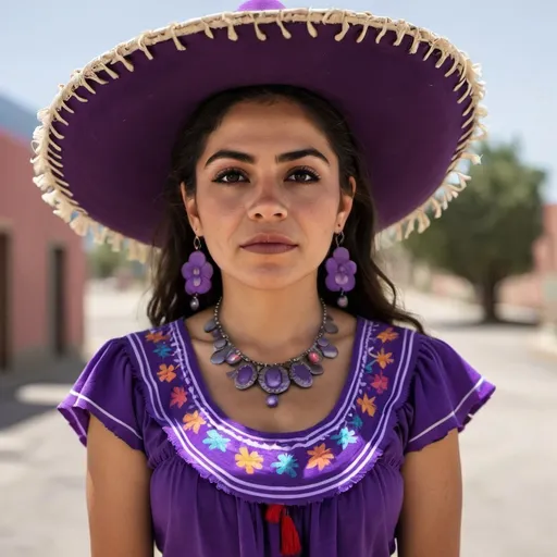 Prompt: A Mexican woman 👏💜