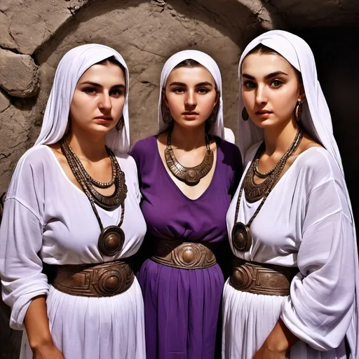 Prompt: Ancient women of Karakum 💜✨️