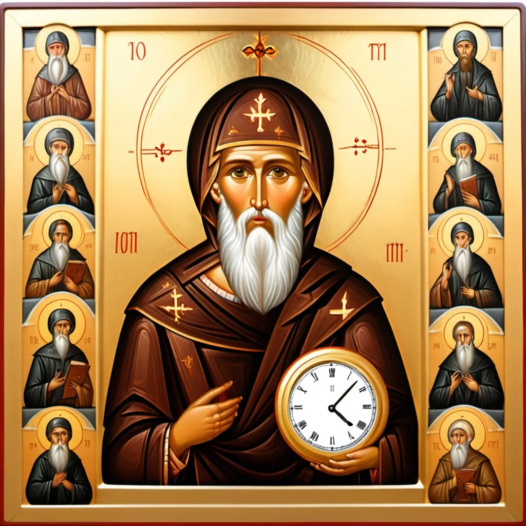 Prompt: Orthodox icon and modern time 